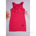 Vestido feminino slim com design de babado